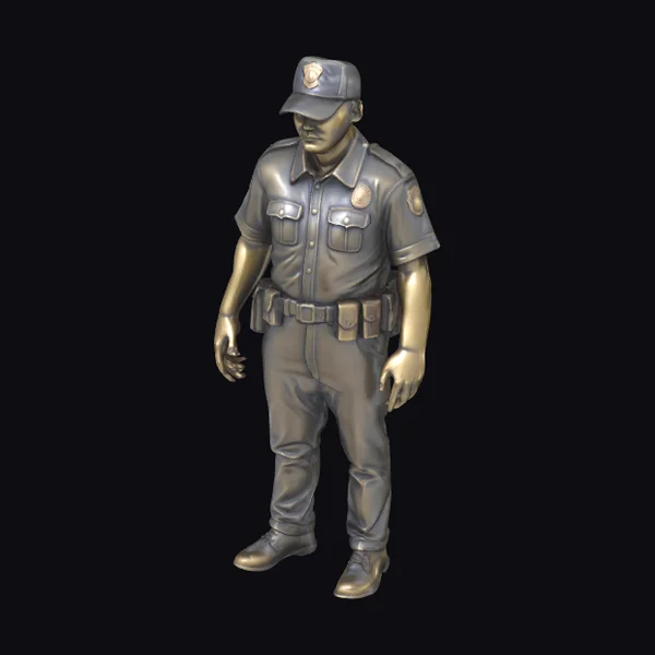 Brass Police Officer Statue