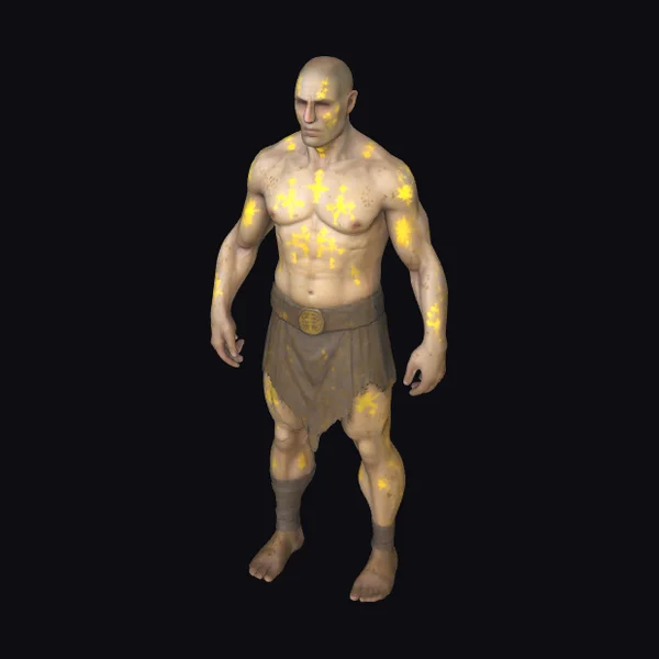 Shirtless Runic Male Figure