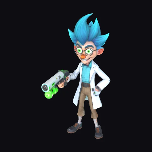 Cartoon Mad Scientist Character