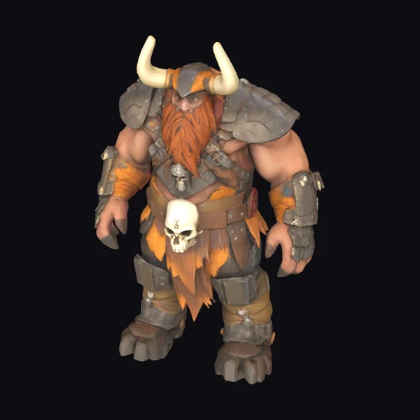 Muscular Warrior with Horns