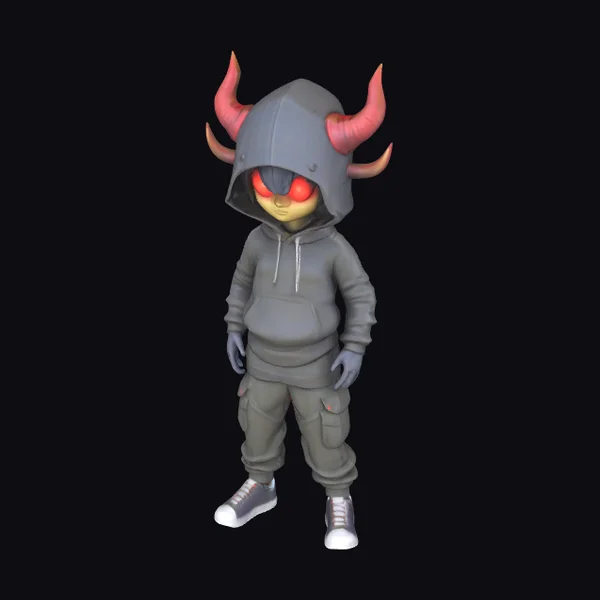 Horned Hoodie Figure
