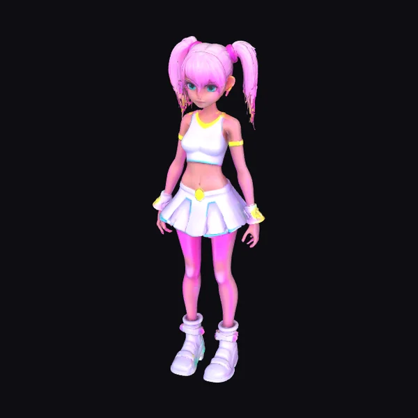 Neon Pink Girl Avatar