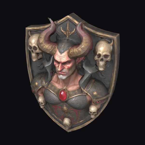 Horned Warrior Shield Emblem