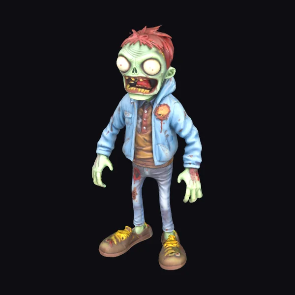 Zombie in Denim Outfit