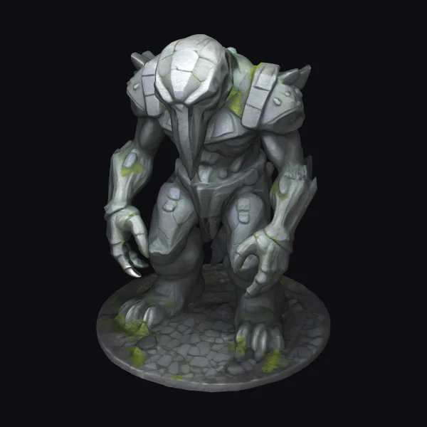 Ancient Stone Guardian Statue