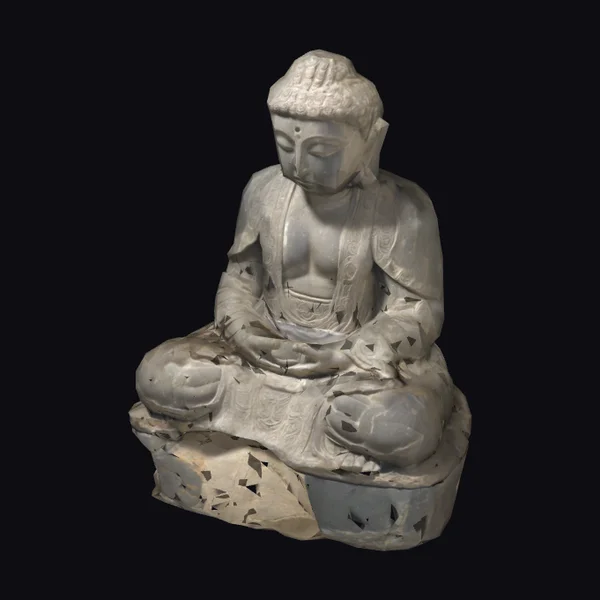 Weathered Stone Buddha Statue