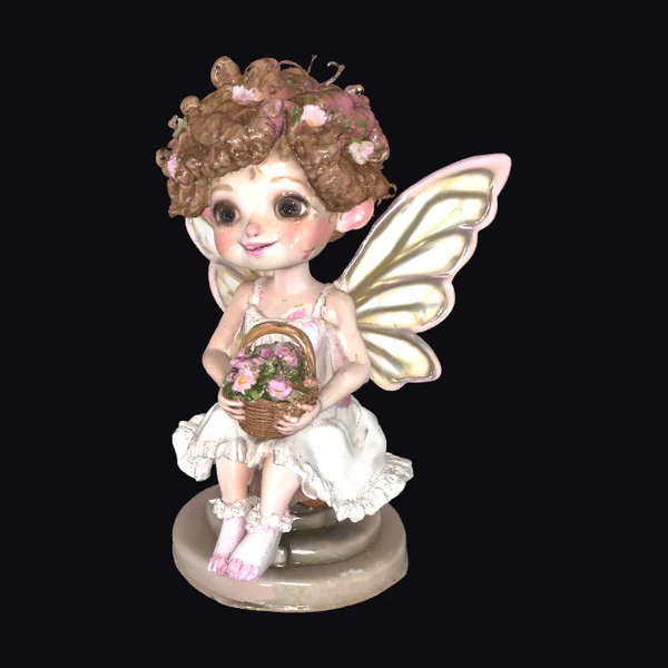 Curly Fairy with Flowers