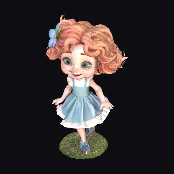 Cute Cartoon Girl Walking