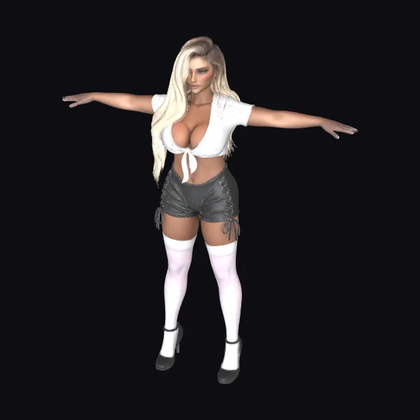 Blonde Woman in Outfit