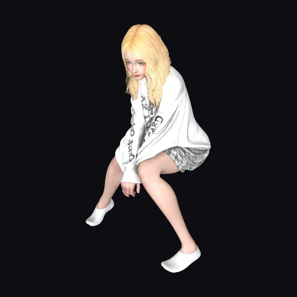 Blonde Girl in Sweatshirt