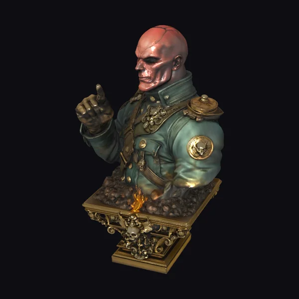 Bald Red Commander Bust