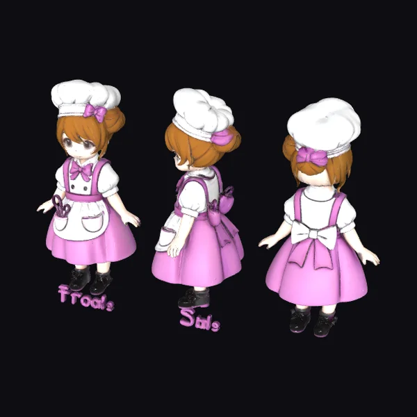 Cute Cartoon Chef Girl