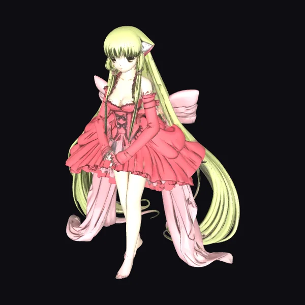 Anime Girl Pink Dress