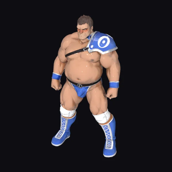 Muscular Wrestling Fighter