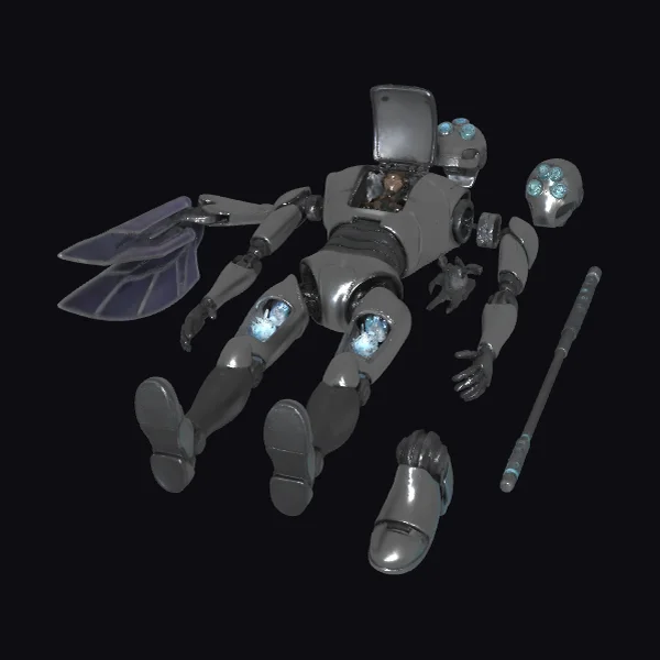 Disassembled Robot Figure