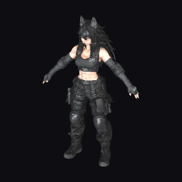 Female Warrior in Black