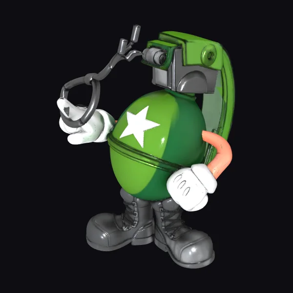 Grenade Mascot Character