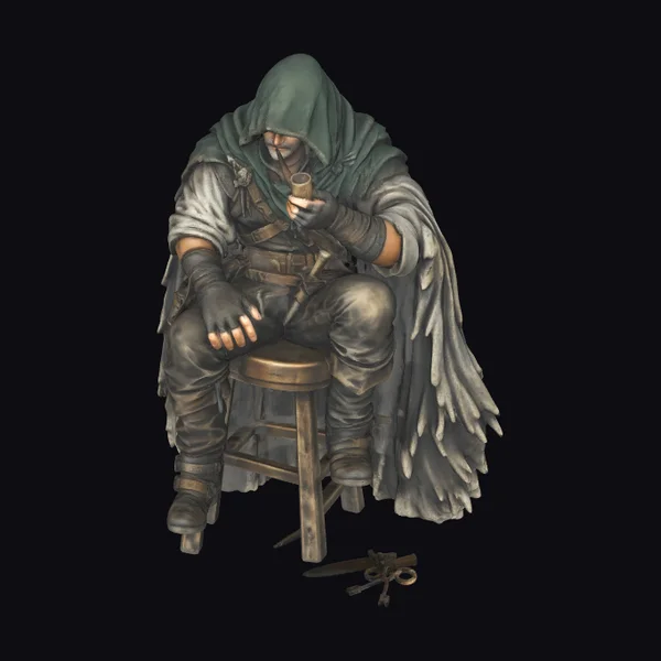 Hooded Pirate Sitting