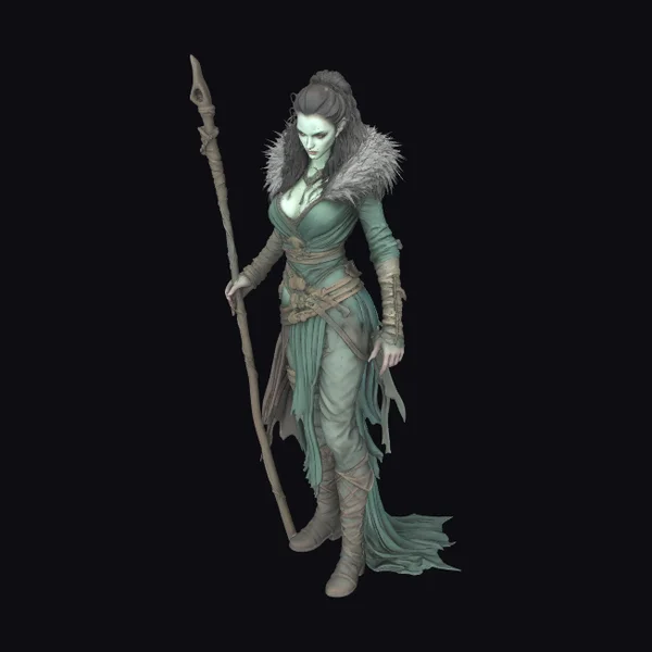Green Female Druid Warrior