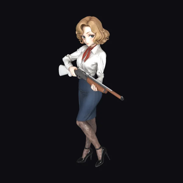 Cartoon Female Detective