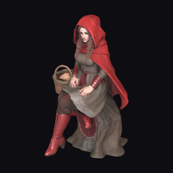 Woman in Red Cloak