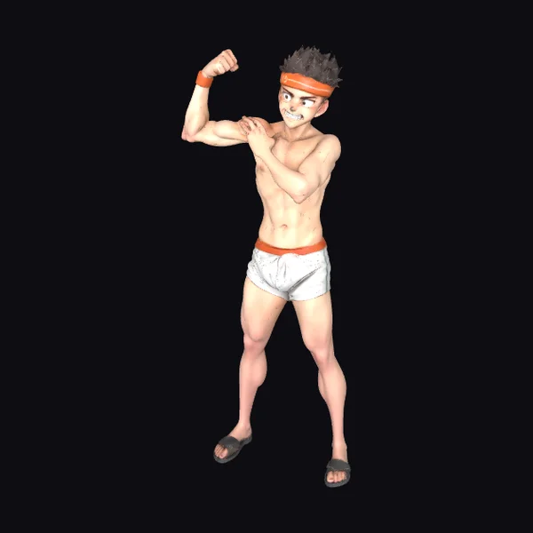 Muscular Anime Young Man