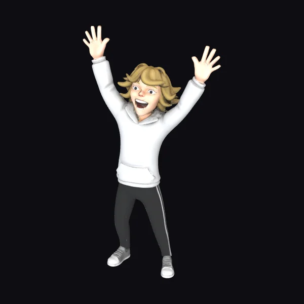 Joyful Young Boy Jumping