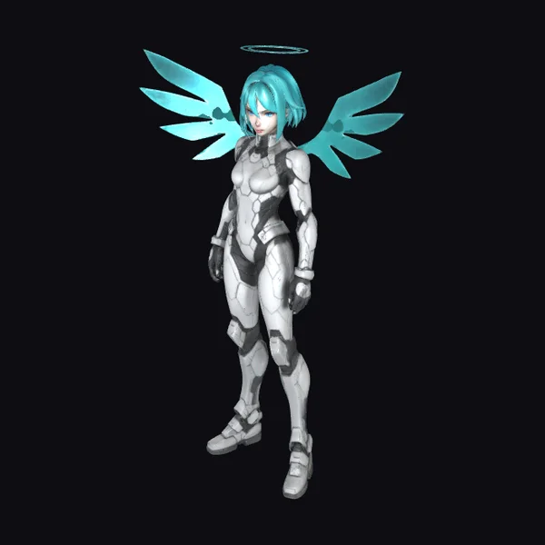 Cyber Angelic Female Figure