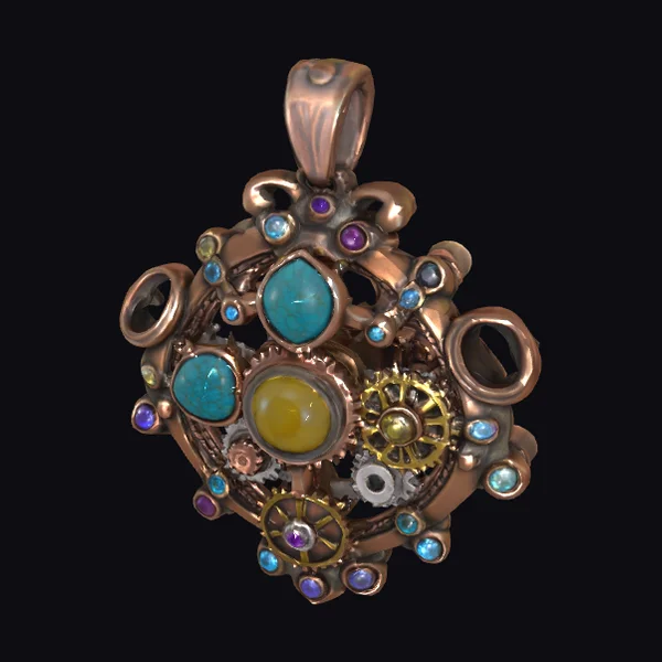 Steampunk Gemstone Pendant