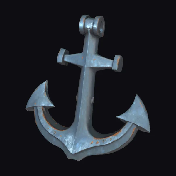 Large Rusted Metal Anchor