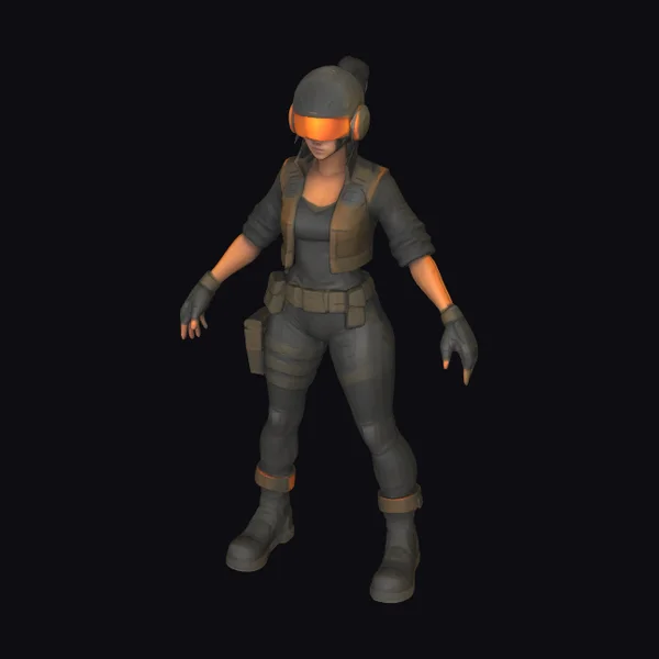 Futuristic Female Sentinel