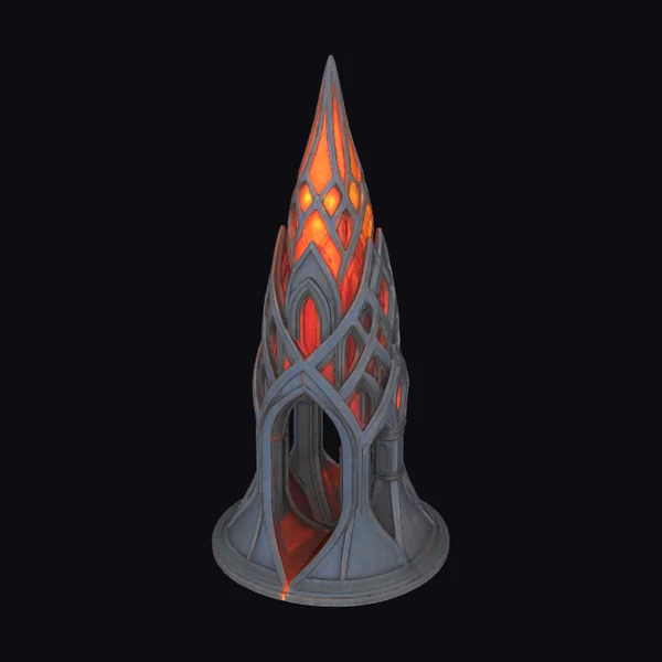Glowing Red Gothic Spire