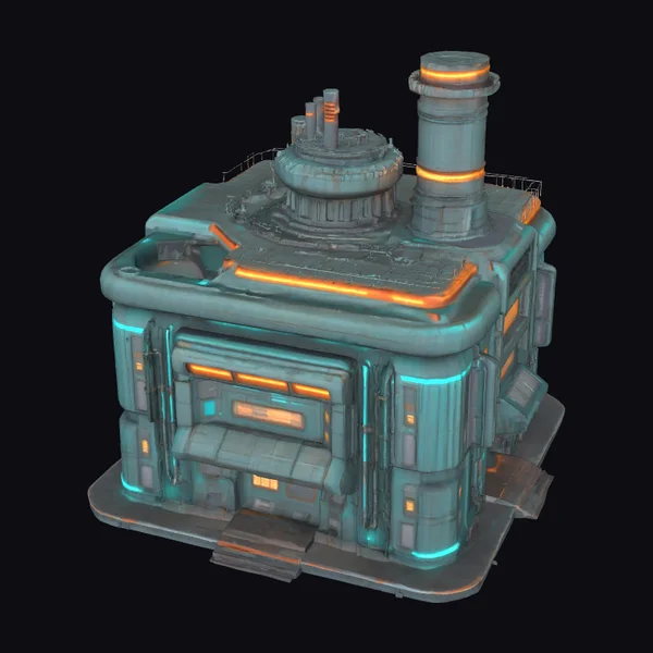 Neon Industrial Outpost