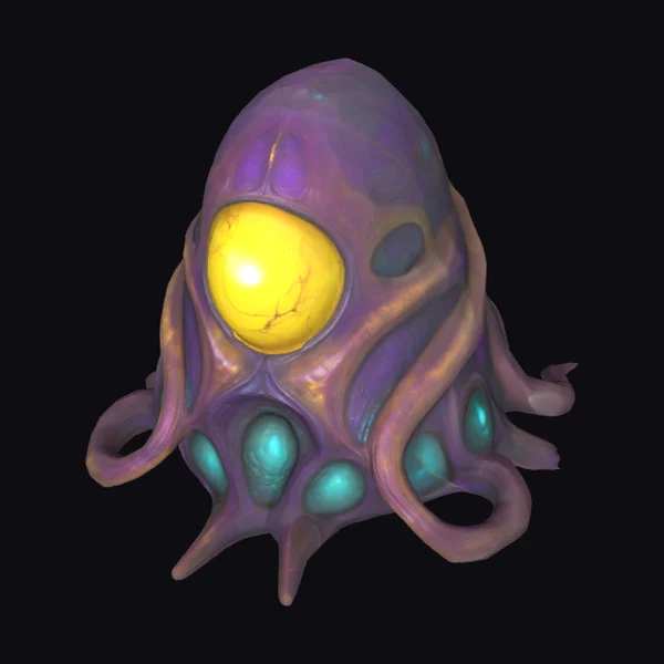 Purple Alien Creature Head