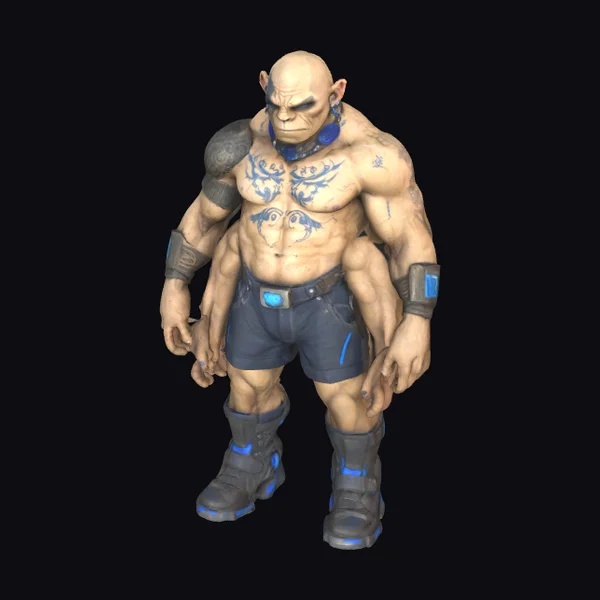 Cybernetic Muscular Male