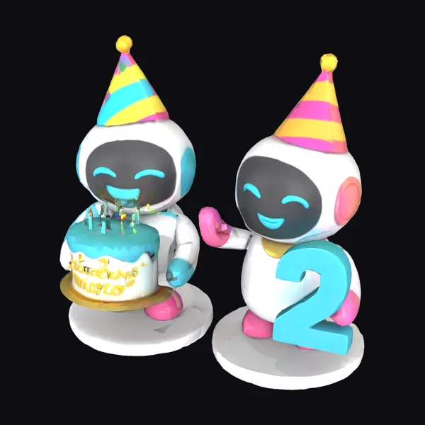 Robots Celebrating Birthday