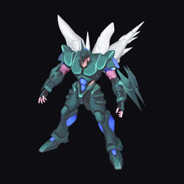 Teal Armored Winged Warrior