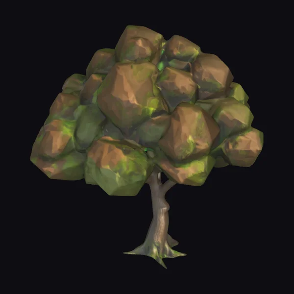 Green Brown Medium Tree