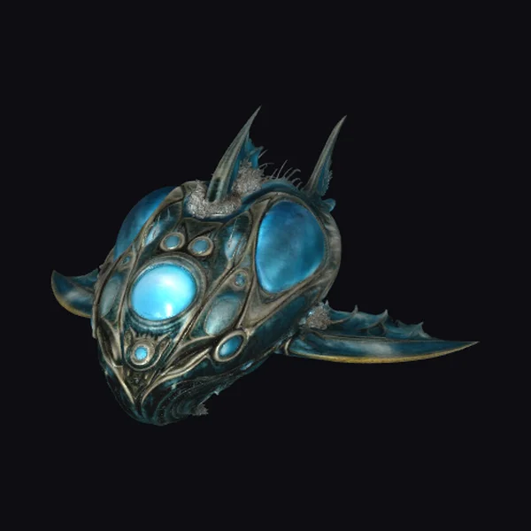 Glowing Blue Aquatic Head