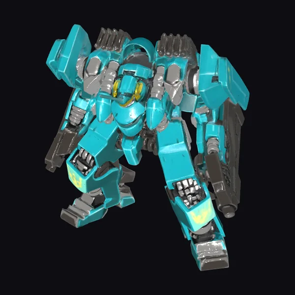 Teal Mech Robot