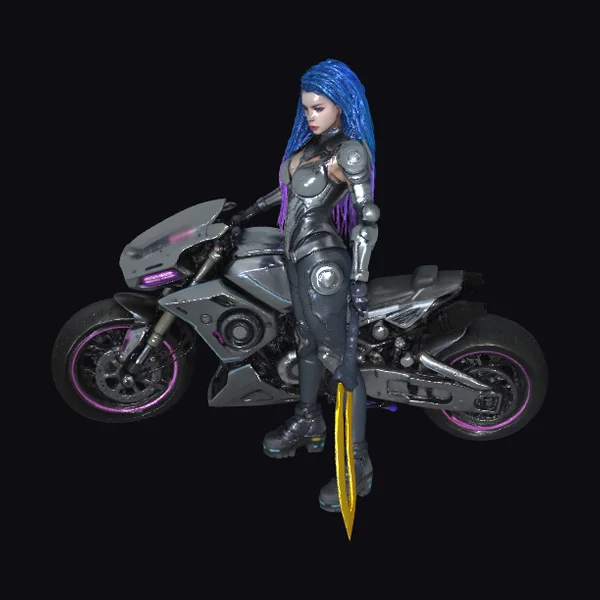 Cyberpunk Female Biker