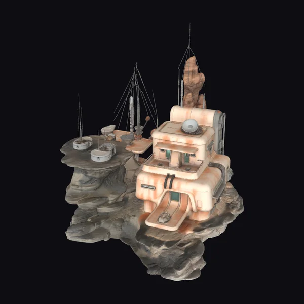 Martian Rocky Outpost Structure