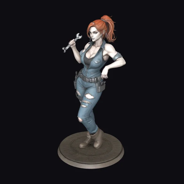 Mechanic Girl with Wrench
