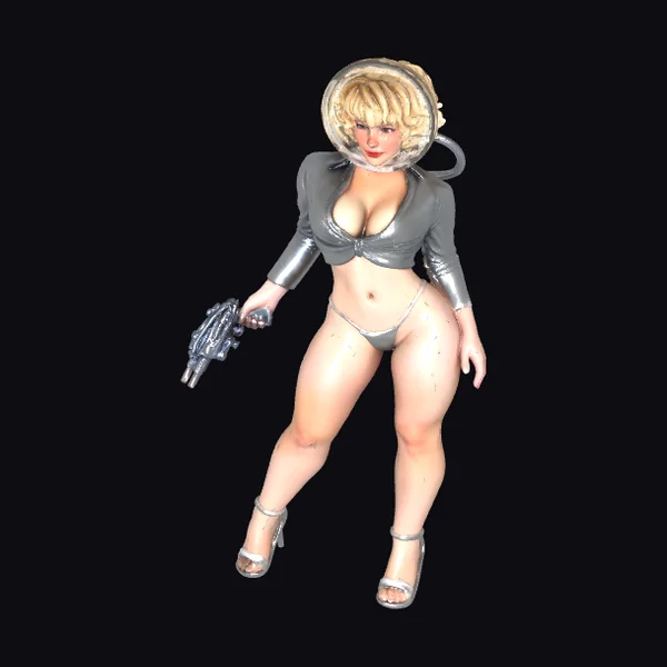 Blonde Space Suit Woman