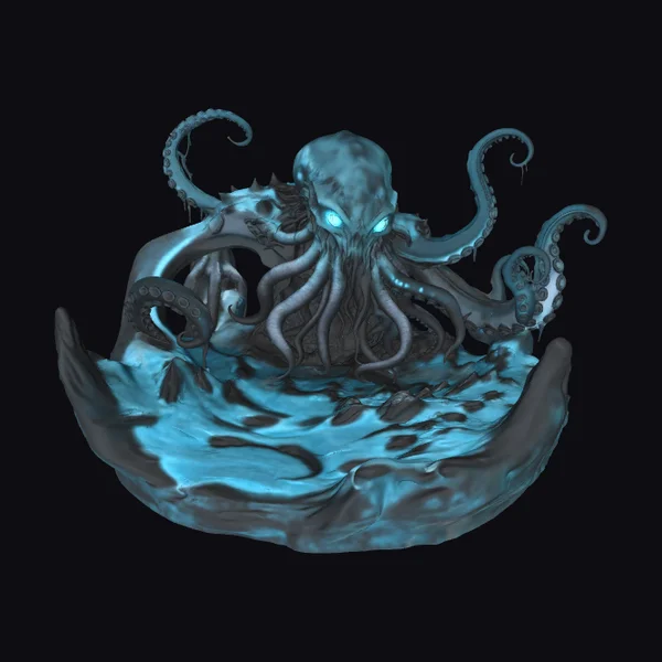 Tentacled Sea Creature Rising