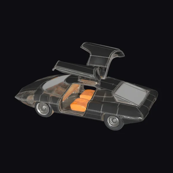 Transparent Black Sports Car