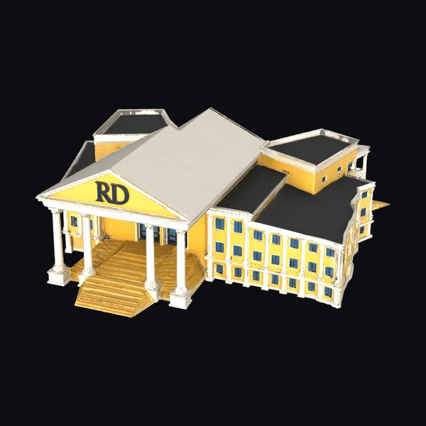 Yellow Building with Columns