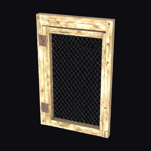 Rustic Wooden Wire Mesh Door