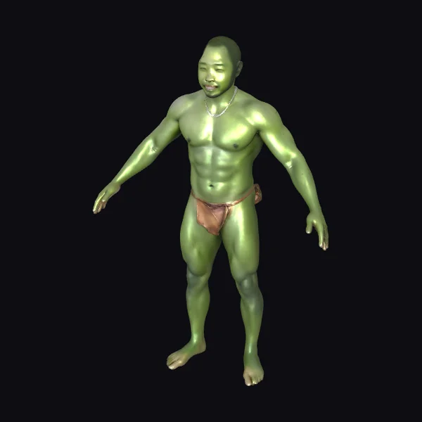 Green Muscular Male Figure