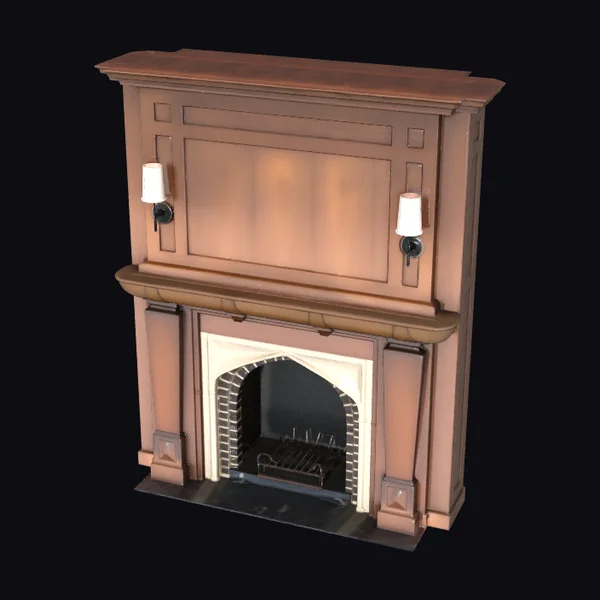 Elegant Wooden Fireplace Mantel